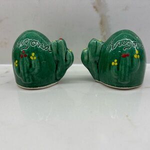 Vintage Green Arizona Souvenir Cactus Salt and Pepper Shakers MCM